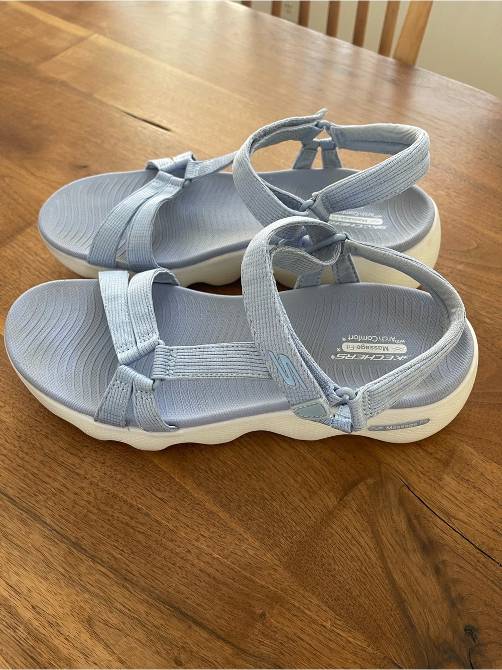 Skechers massage fit with arch comfort Light Blue Women's Sport Sandals
